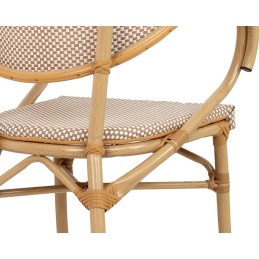 Krzesło BISTRO PARIS ARM jasnobrązowe rattan King home - 8